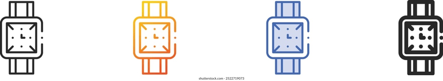 hand watch icon.Thin Linear, Gradient, Blue Stroke and bold Style Design Isolated On White Background