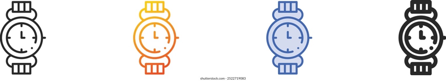 hand watch icon.Thin Linear, Gradient, Blue Stroke and bold Style Design Isolated On White Background