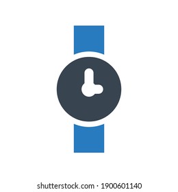 Icono de reloj de mano.hora,reloj (ilustración vectorial)