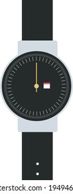 Reloj de mano, ilustración, vector sobre fondo blanco.