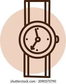 Hand-Uhr, Illustration, Vektorgrafik, auf weißem Hintergrund.