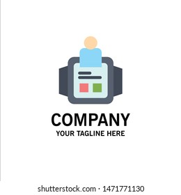 Hand Watch, Man, Time, Technology Business Logo Template. Flat Color