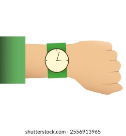 Hand with watch on wrist and have sleeve