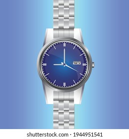 Hand Watch silver grediant vector illustration image