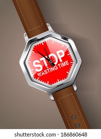 Hand watch - Stop wasting time concept