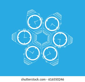 Hand watch. Time indication - Illustration
Watch, Wristwatch, Number, Single Object, Outline