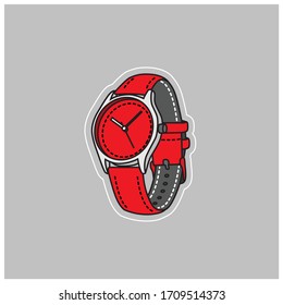 Handuhr. Vektorillustration. Einzeln auf Hintergrund