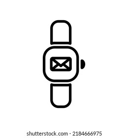 Handwatch, E-Mail, Nachricht einfache Symbol Vektorgrafik. Flaches Design.ai