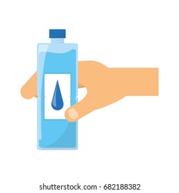 Hand with water bottle