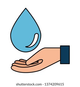 hand with water drop