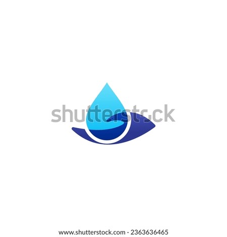 Hand water drop dermatology vector icon logo.