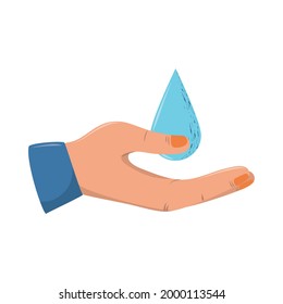 icono de caída de mano y agua