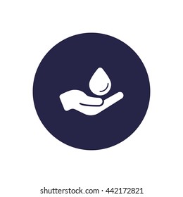 hand and water drop icon