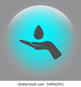 Hand and water drop icon