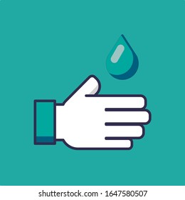 hand and water drop icon save water symbol vector illustration design element