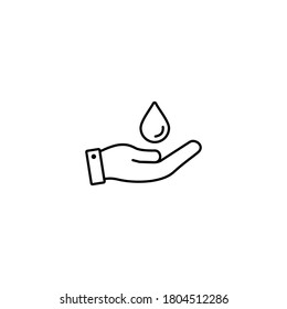 hand and water drop icon, Save water icon symbol design