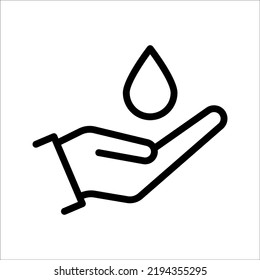 hand and water drop icon save water symbol vector illustration design element