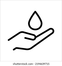hand and water drop icon save water symbol vector illustration design element
