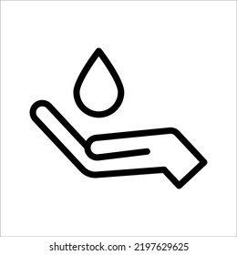hand and water drop icon save water symbol vector illustration design element