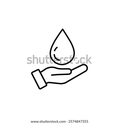 hand and water drop icon save water symbol vector illustration design element