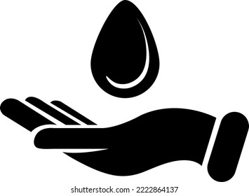 hand and water drop icon vector illustration on white background..eps

