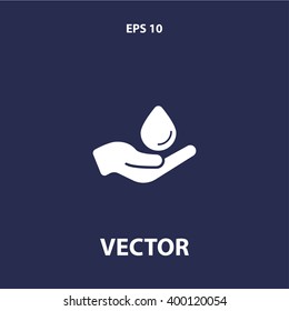 hand and water drop icon. vector eps10 icon
