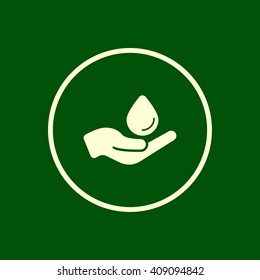 hand and water drop icon. vector eps10 icon
