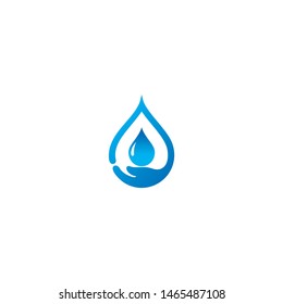  Hand water drop logo design template