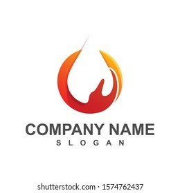 hand water drop logo icon