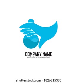 Hand-Wassertropfen-Logo Vorlage Vektorgrafik-Design
