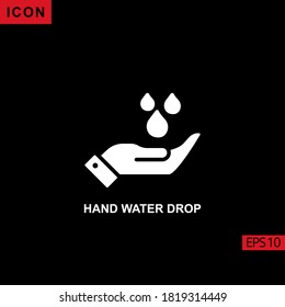 hand water drop vector icon on white background. Illustration line icon for graphic, print media interfaces and web design.
