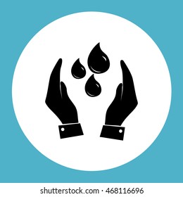 Hand with water icon