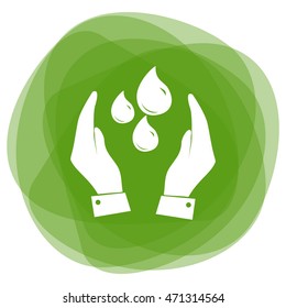 Hand with water icon