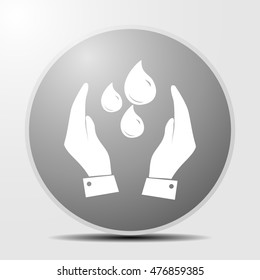 Hand with water icon