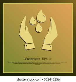 Hand with water icon