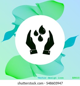 Hand with water icon