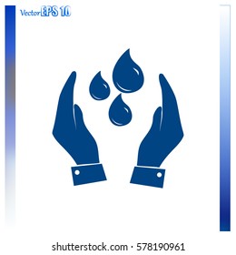 Hand with water icon
