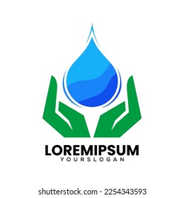 hand  and water logo design 