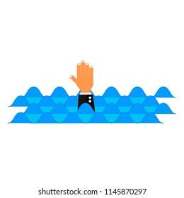 hand from water need rescue help vector Drowning victim