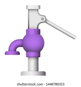 Hand water pump or pitcher pump vector design isolated on white background with handle and pipe for deep well in garden, rural or countryside during drought. To suction groundwater from underground.