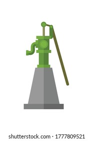 Hand water pump. Simple flat illustration.