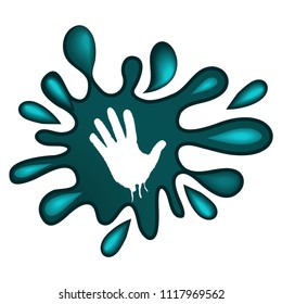 Hand in the water splash