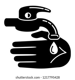 Hand water tap icon. Simple illustration of hand water tap vector icon for web design isolated on white background