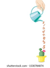 hand watering a plant as a symbol of kindness