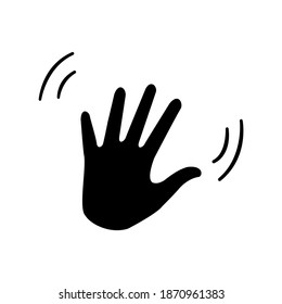 Hand wave icon isolate on white background.