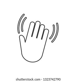 Hand wave icon. Vector illustration, flat design.