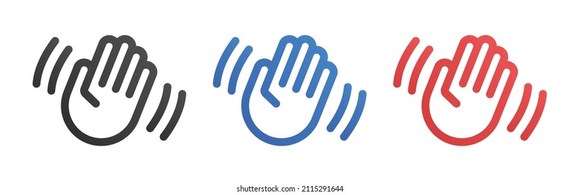 Hand Wave Icon. Waving Hi Or Hello Gesture Icon Isolated On White Background.