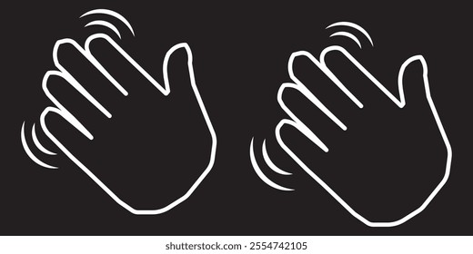 Hand wave icon. Waving hi or hello gesture icon isolated on white background. design eps 10 