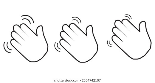 Hand wave icon. Waving hi or hello gesture icon isolated on white background. design eps 10 