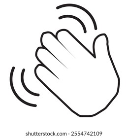 Hand wave icon. Waving hi or hello gesture icon isolated on white background. design eps 10 